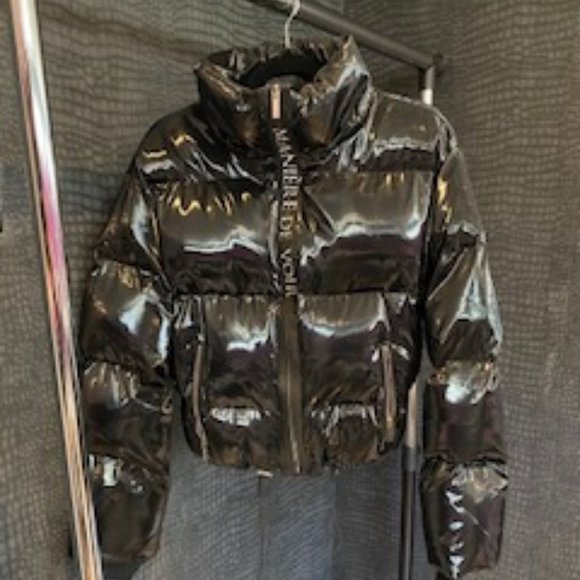 Black Nylon Puffer Jacket - Picture 1 of 3